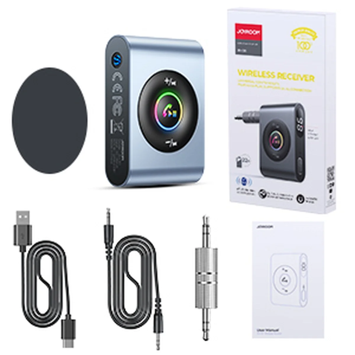 Joyroom JR-CB1 Bluetooth Transmitter 3.5mm mini jack, sivý 