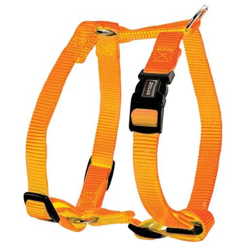 ZOLUX nastavitelný postroj s bočným zapínaním oranžový 1,5CM (krk 27-37cm / hrudník 40-43,5cm)