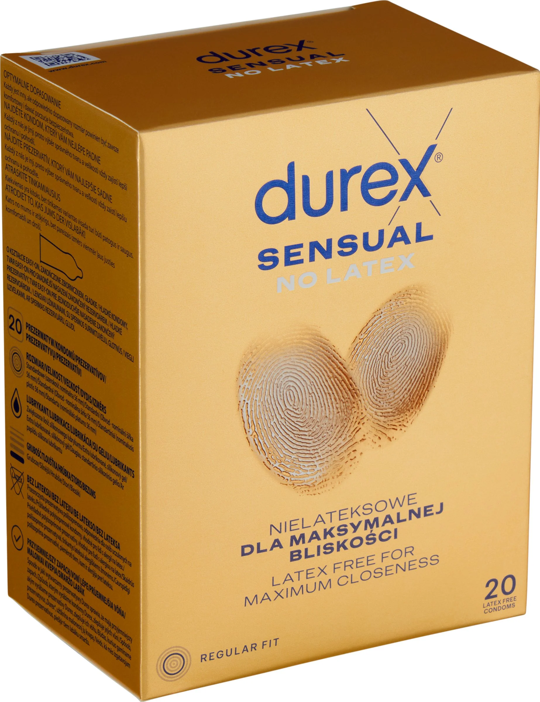 DUREX Sensual No Latex 1×20 ks, kondómy