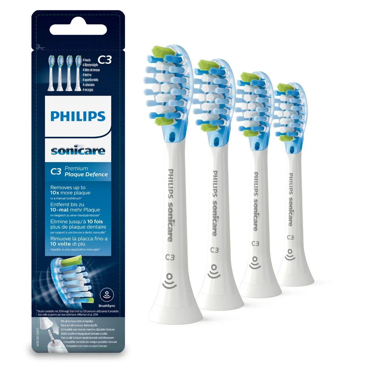 Philips - Nástavce HX9044/17 C3 Premium Plaque Defence pre Sonicare 3. generácie, biela