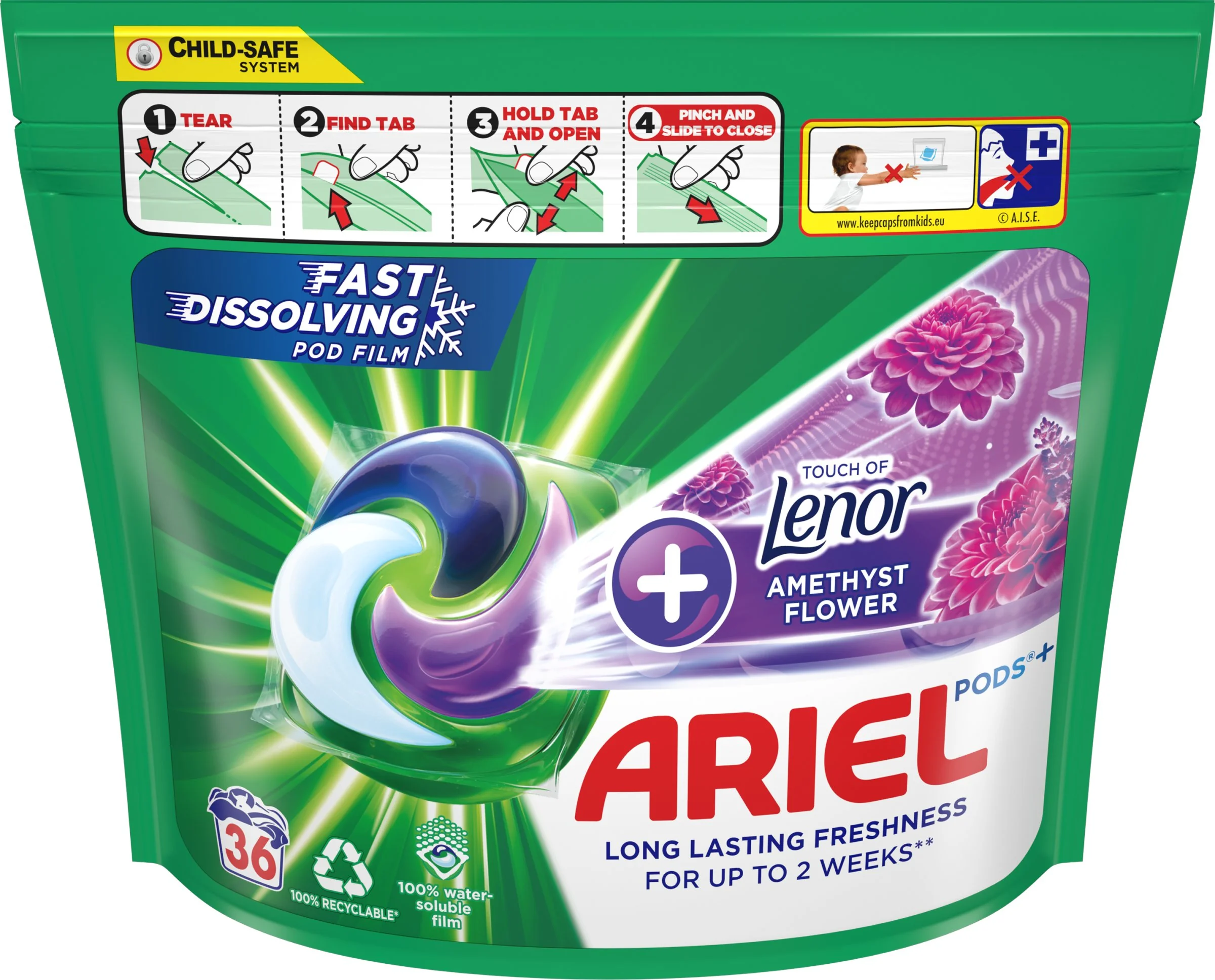 Ariel+, Touch of Lenor Amethyst, pracie kapsuly 36ks