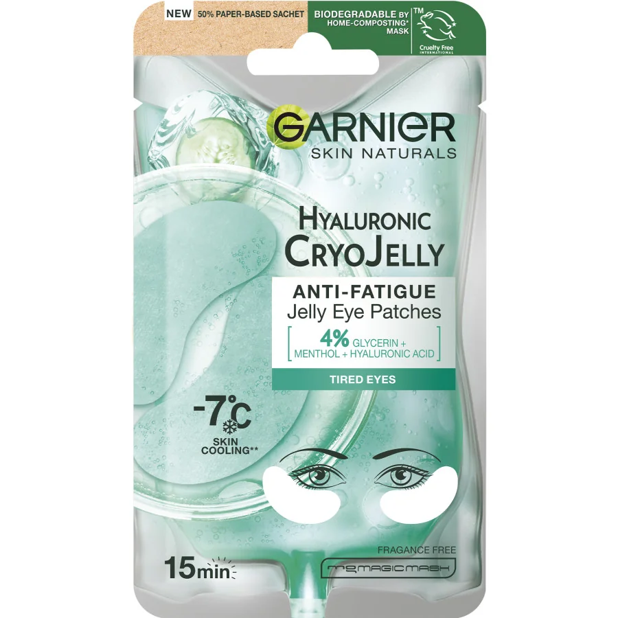 Garnier Skin Naturals Cryo Jelly očná textilná maska s chladivým efektom -7 °C, 5 g