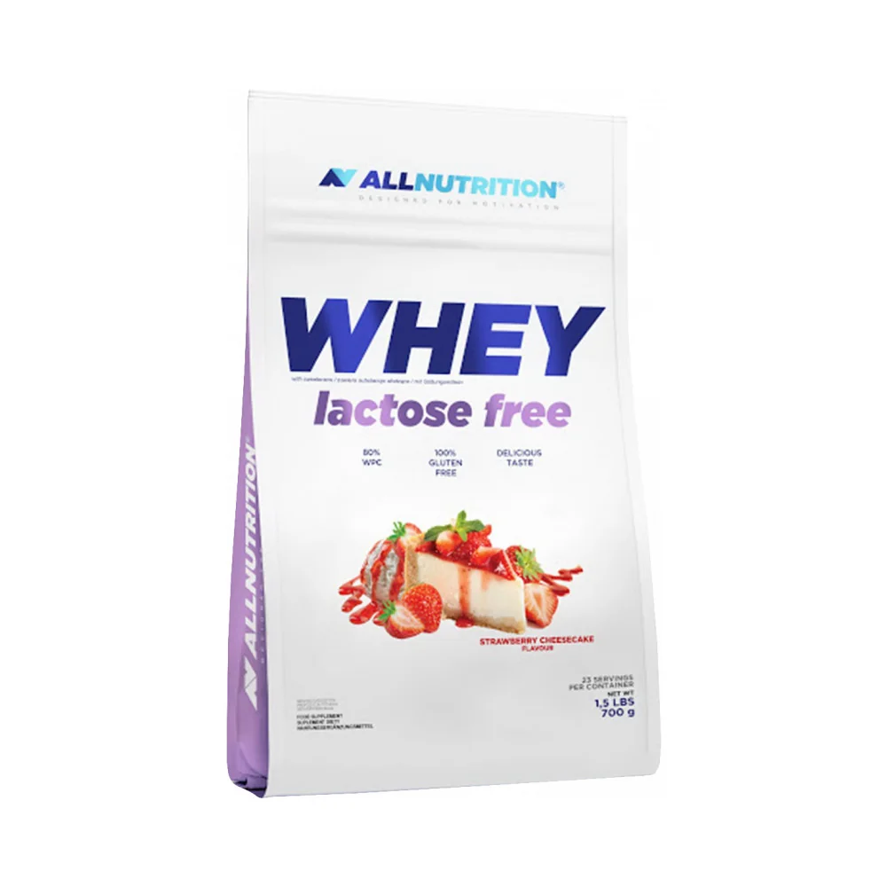 ALLNUTRITION Whey Lactose Free 700 g jahodový cheesecake