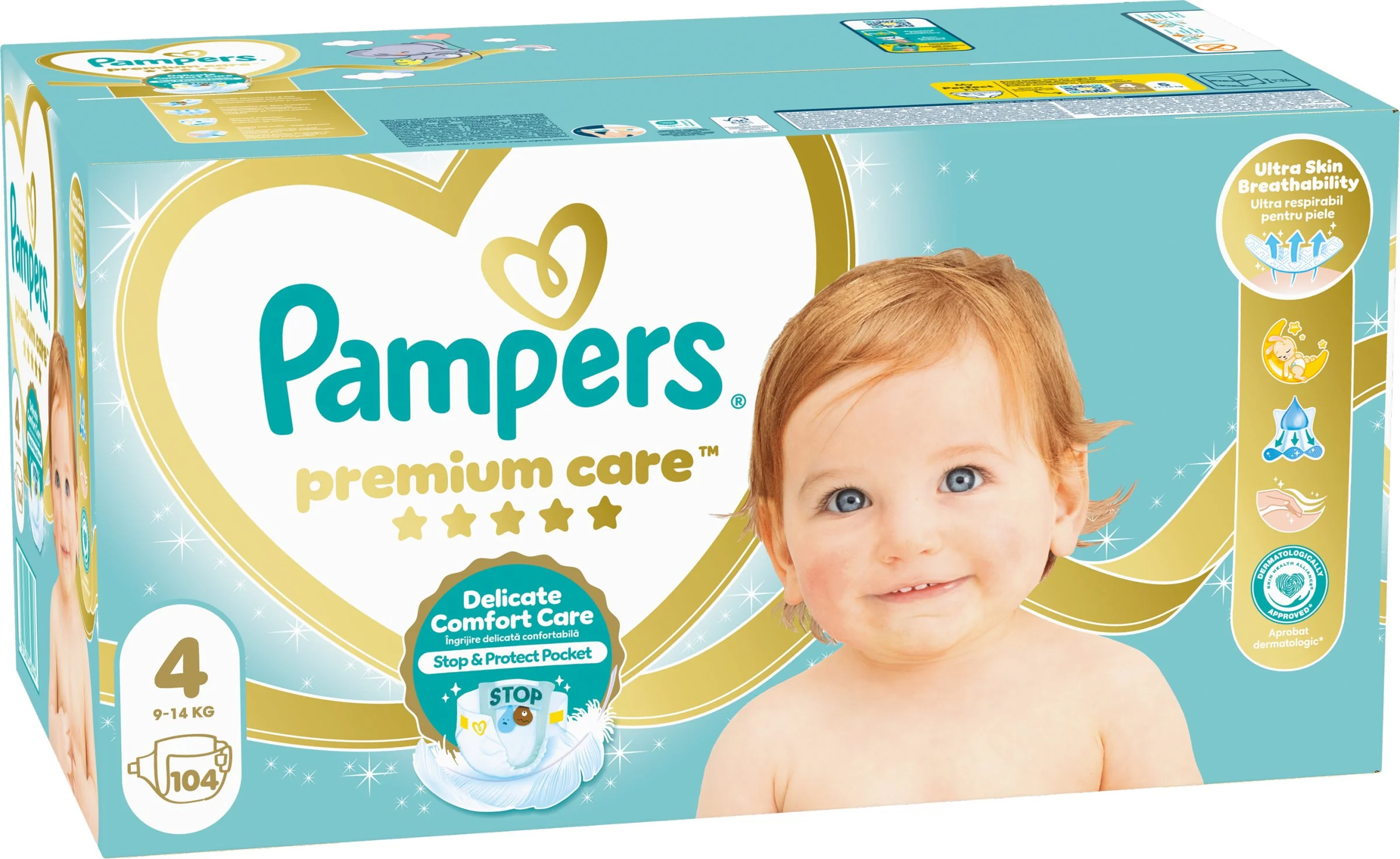 Pampers premium care 4 MAXI Mega box 1×104 ks, plienky