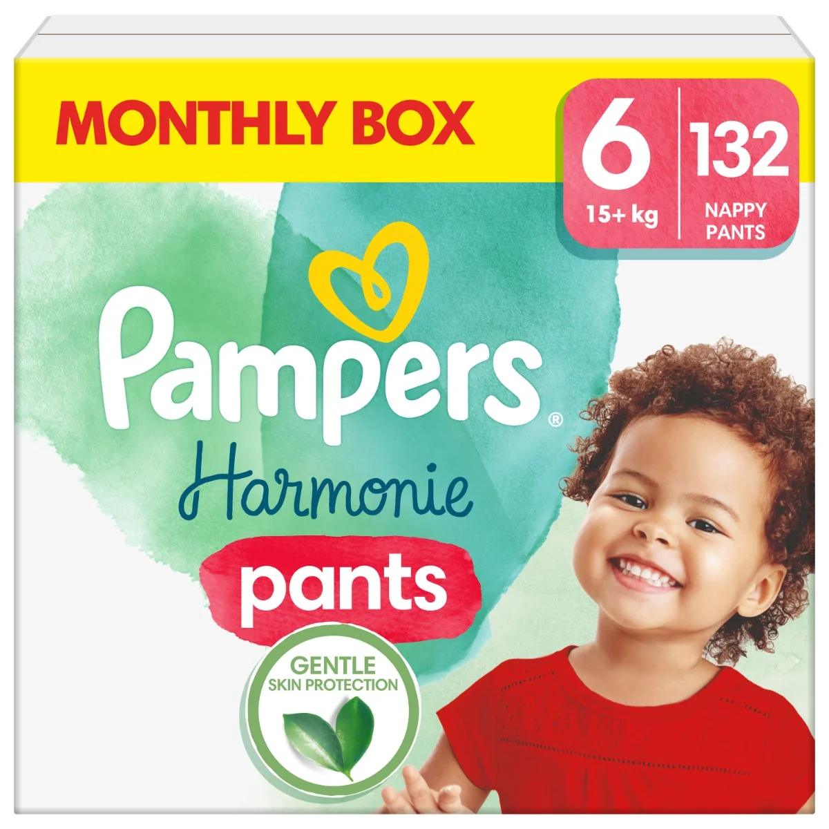 PAMPERS HARMONIE BABY PLIEN.NOHAV.V.6 15KG+ 132KS 1×132 ks, plienkové nohavičky vo veľkosti 6