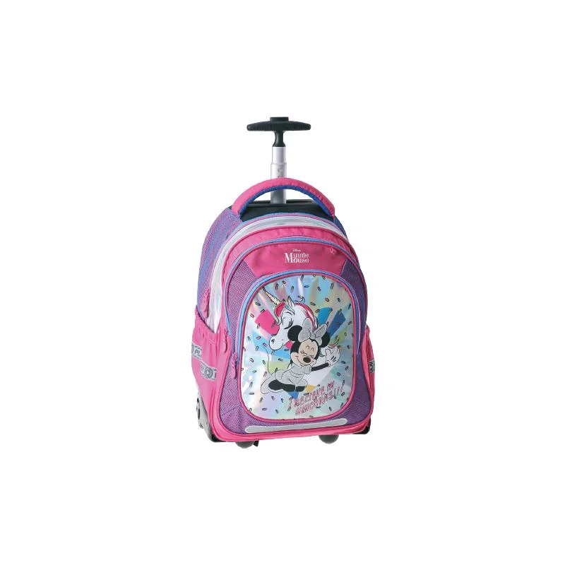 JUNIOR-ST - Školský batoh na kolieskach Trolley Minnie Mouse, Belive in unicorn