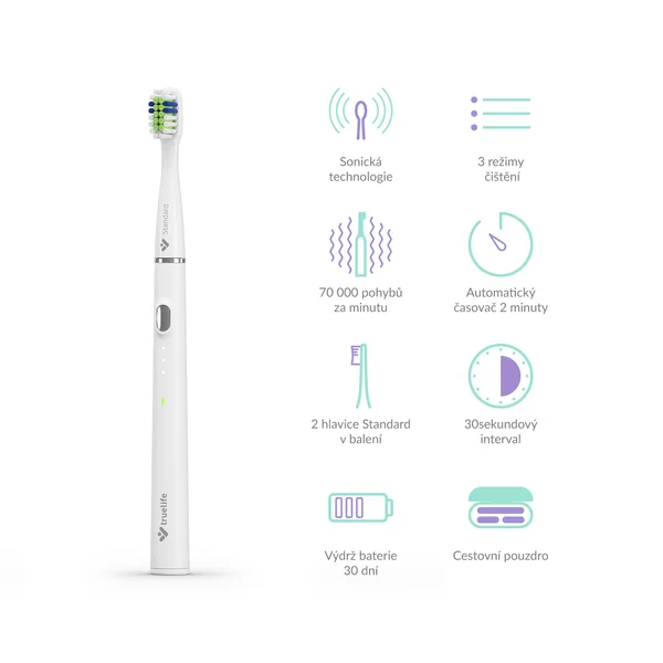 TrueLife SonicBrush Slim20 White 1×1 ks, sonická kefka