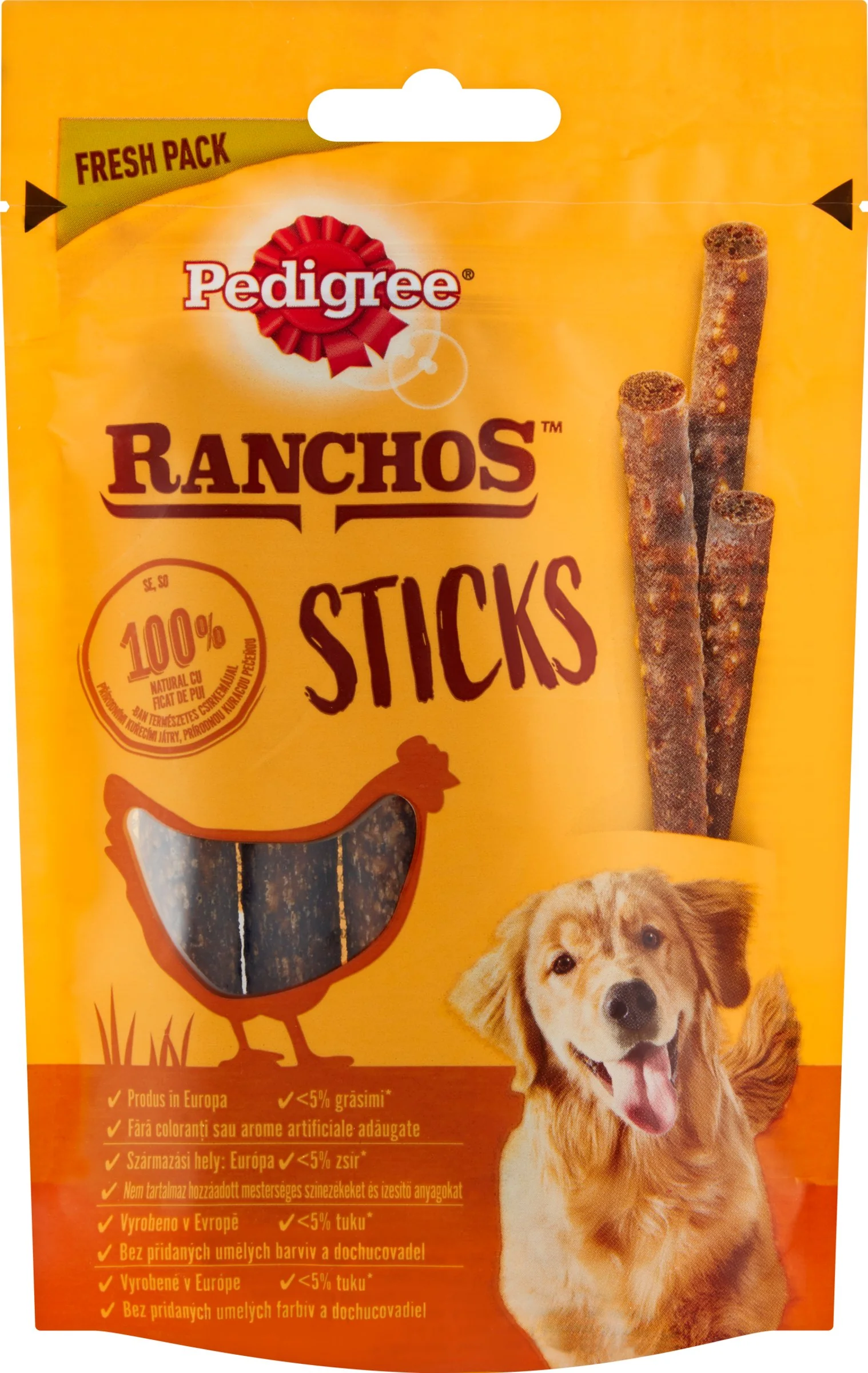 PEDIGREE pochúťka Ranchos Kuracie tyčinky 60g 1×60 g, pochúťka pre psy