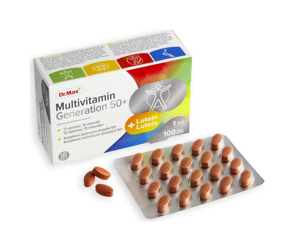 Dr. Max Multivitamin Generation 50+ 1×100 tbl, multivitamín