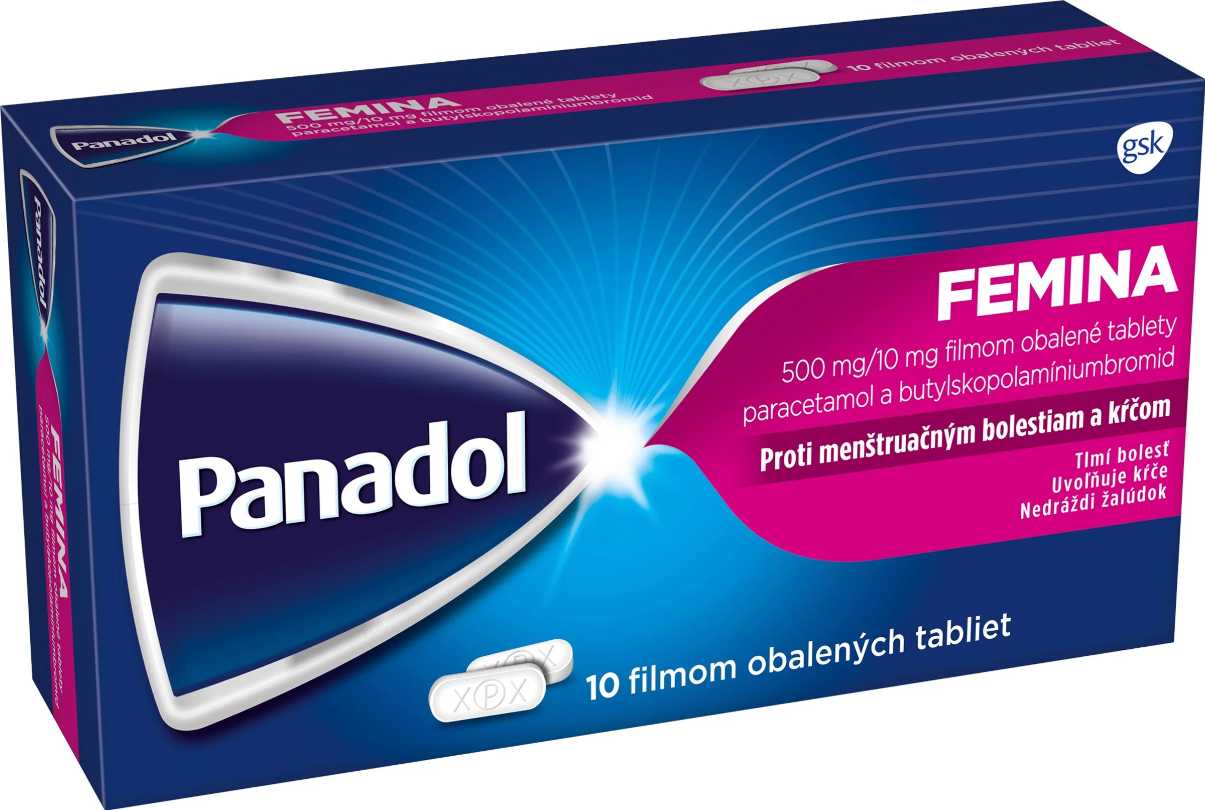 Panadol Femina 1x10 tbl, liek proti bolesti