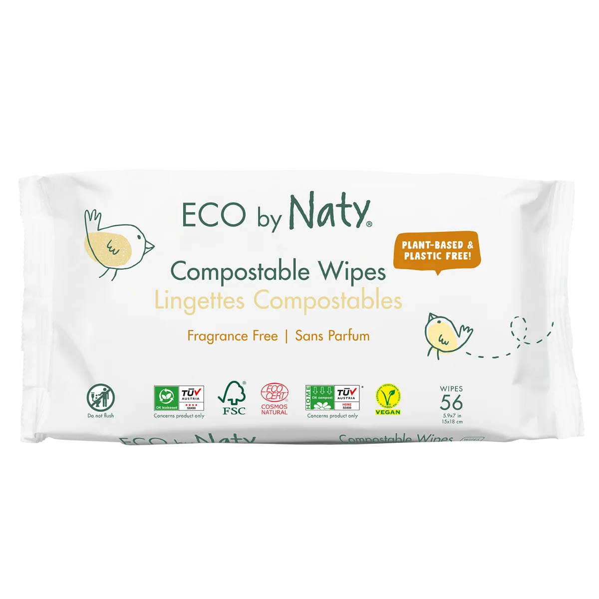 ECO BY NATY Sensitive 56 ks, bez vône - vlhčené obrúsky