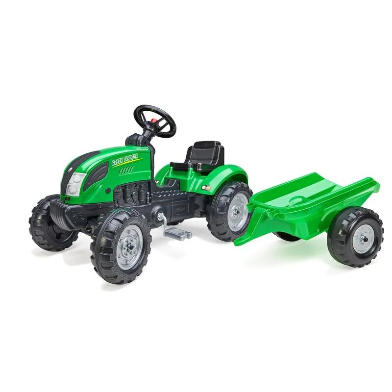 FALK - Green traktor s vozíkom 