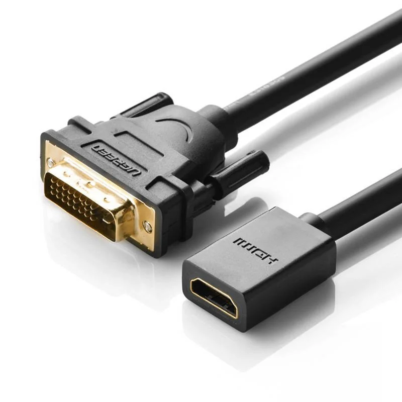 Ugreen 20118 adaptér DVI - HDMI, čierny 