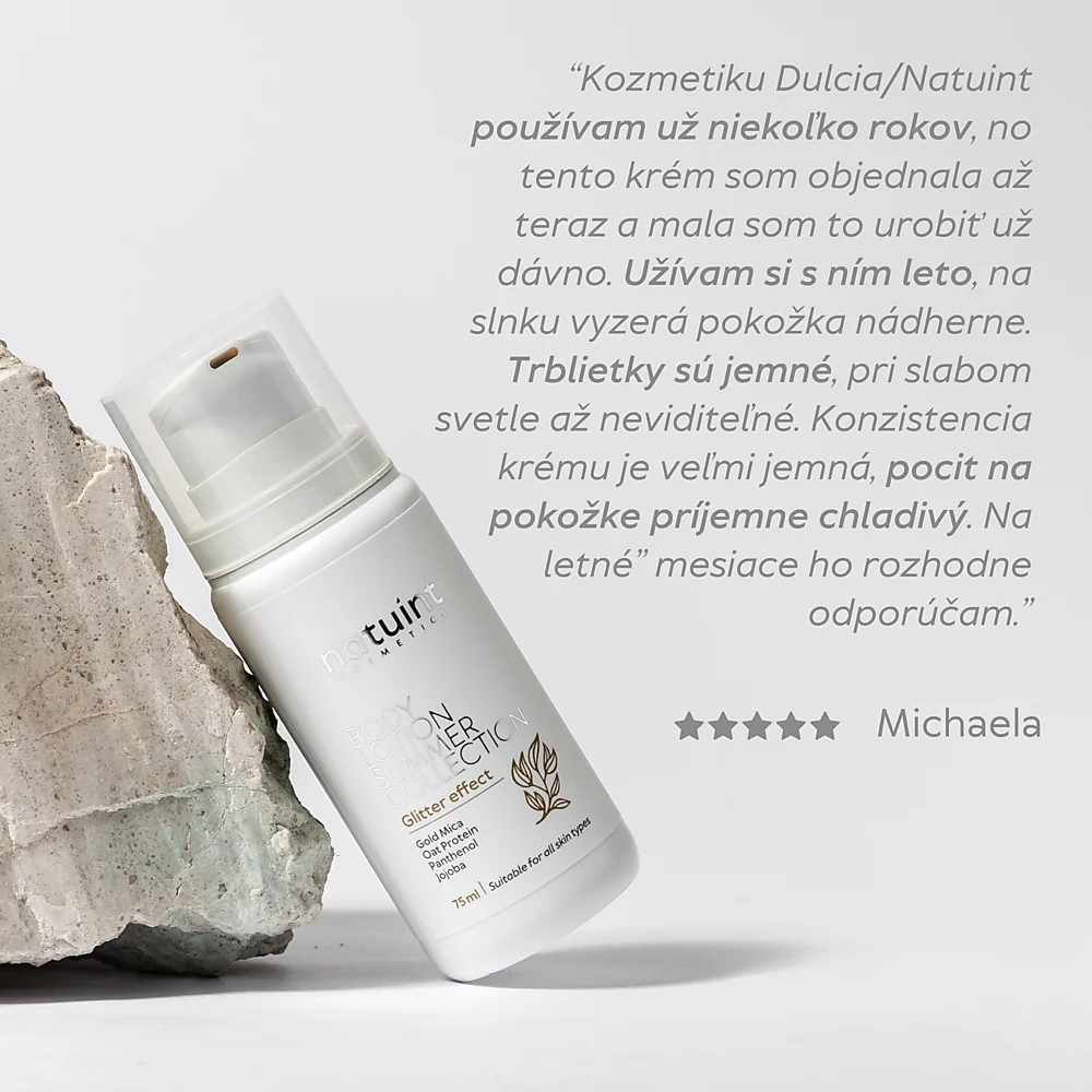 Natuint - Letný hydratačný krém - Perleť Body Lotion Summer Collection - Glitter effect