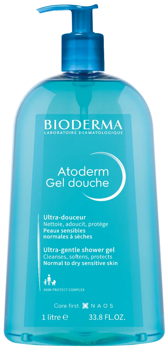 BIODERMA Atoderm Sprchový gél pre normálnu a suchú pokožku 1×1000 ml, sprchový gél pre normálnu a suchú pokožku