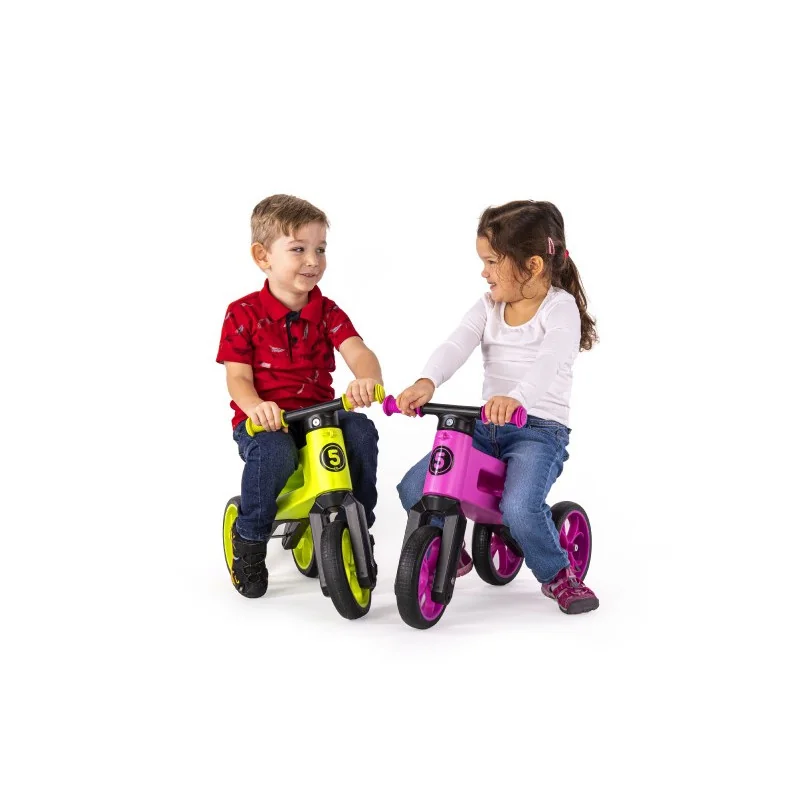 Teddies Odrážadlo FUNNY WHEELS Rider SuperSport fialovej 2v1+popruh,vyššie.sedla 28/30cm nos 25kg 18m+ v sáč 