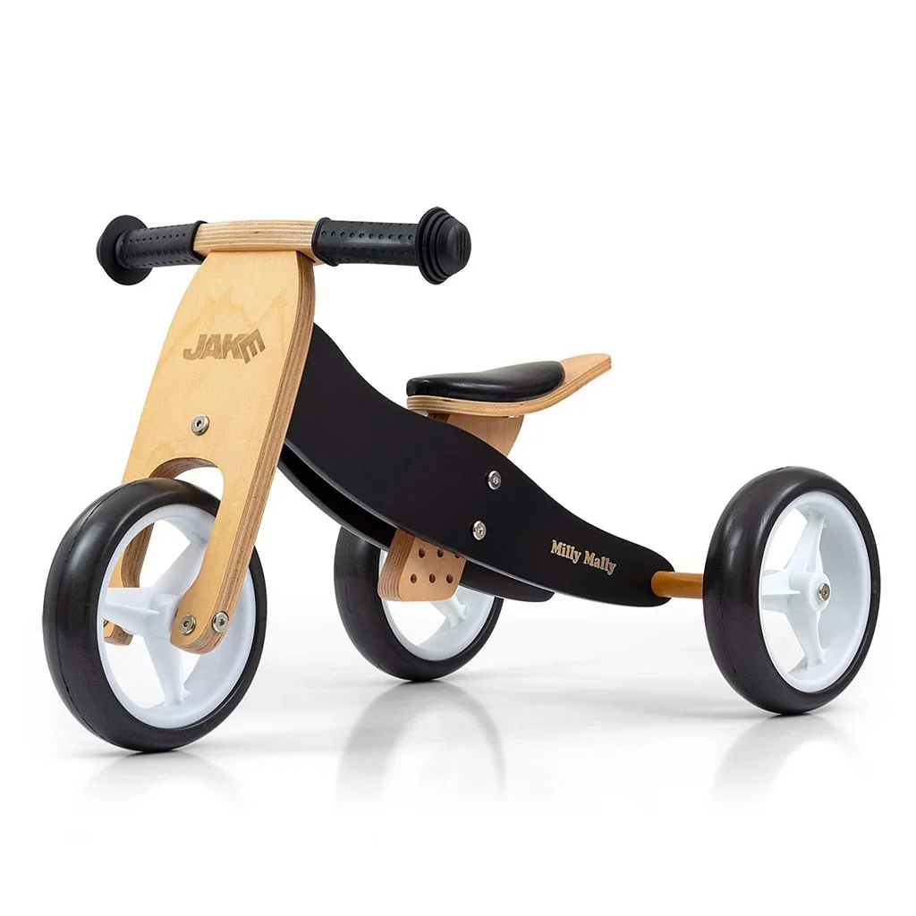 Detské multifunkčné odrážadlo bicykel 2v1 Milly Mally JAKE Classic Black , 20C53835