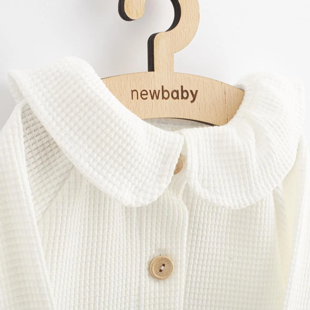 Dojčenský kabátik na gombíky New Baby Luxury clothing Laura biely 