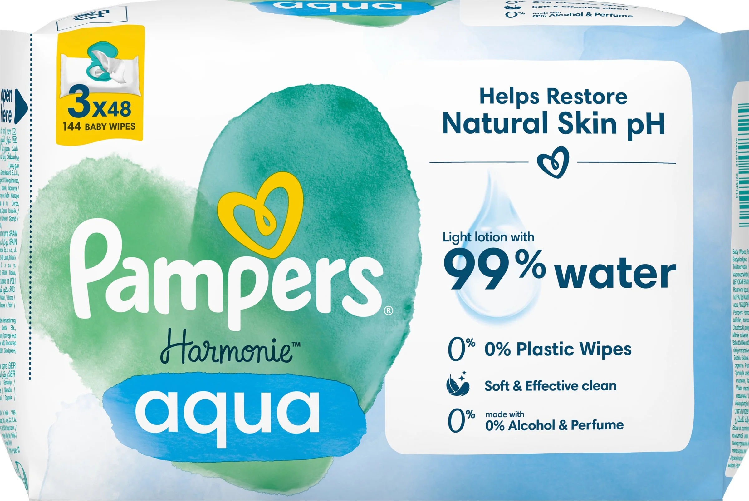 Pampers Wipes Harmonie Aqua 3x48ks