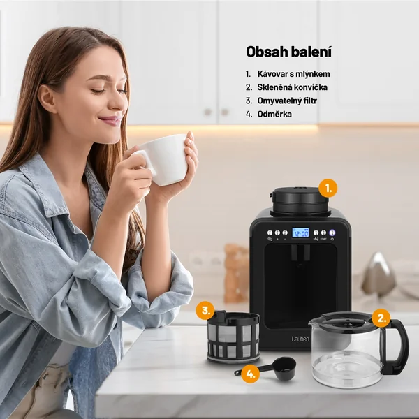 Lauben Grind&Drip Coffee Maker 600BB 1×1 ks, prekvapkávač na kávu