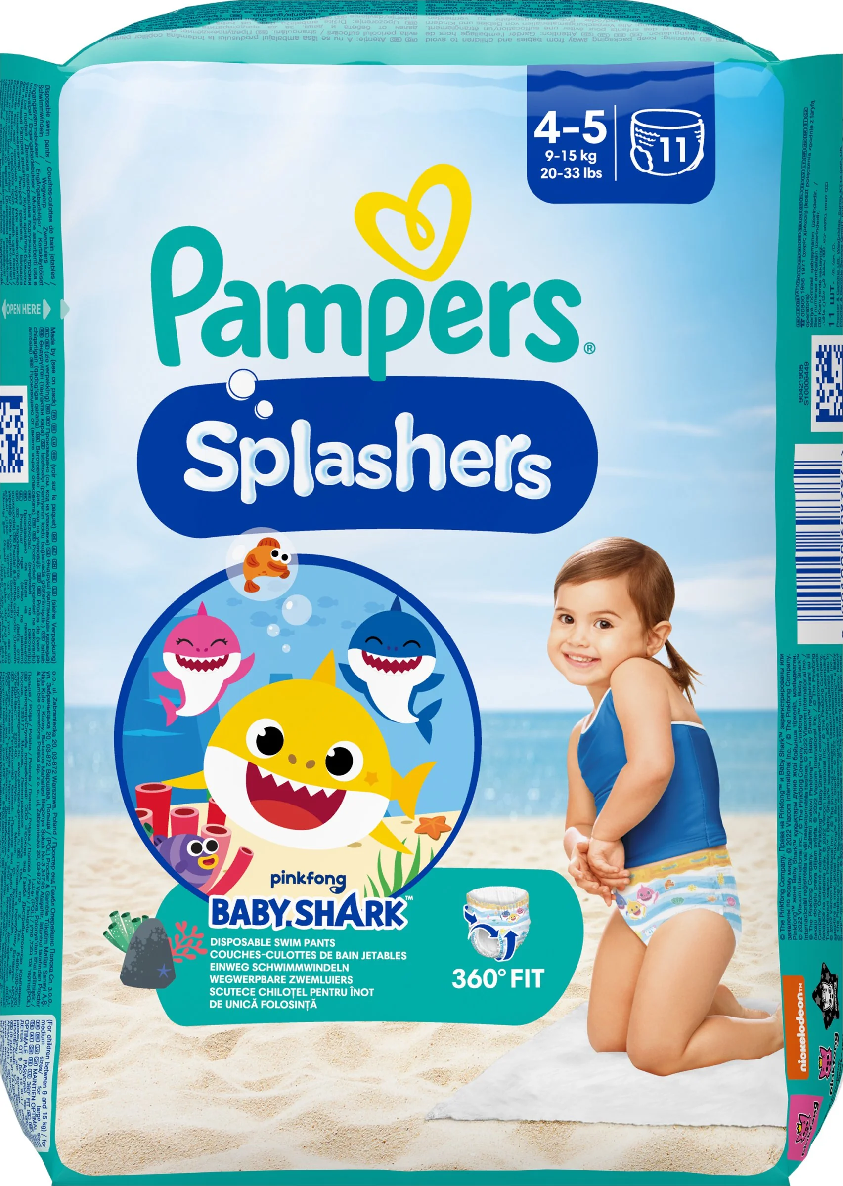 PAMPERS SPLASH MAXI 4-5 1×11 ks, veľkosť 4-5, detské plienky