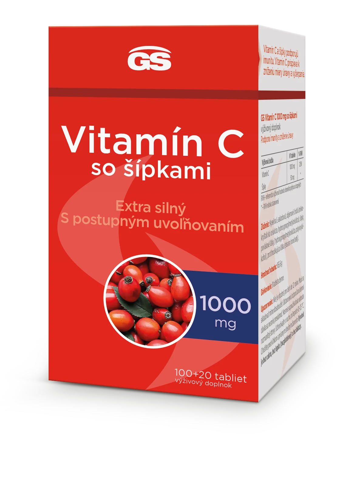 GS Vitamín C 1000+šípky, 100+20 tbl