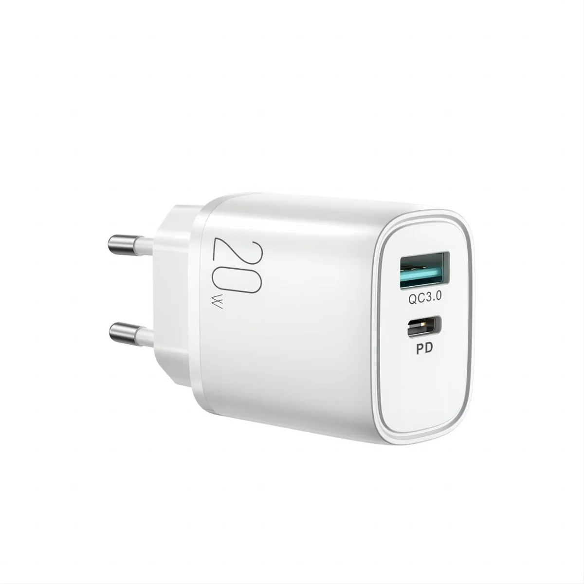 Joyroom Dual Charger sieťová nabíjačka USB-A QC / USB-C PD 20W, biela