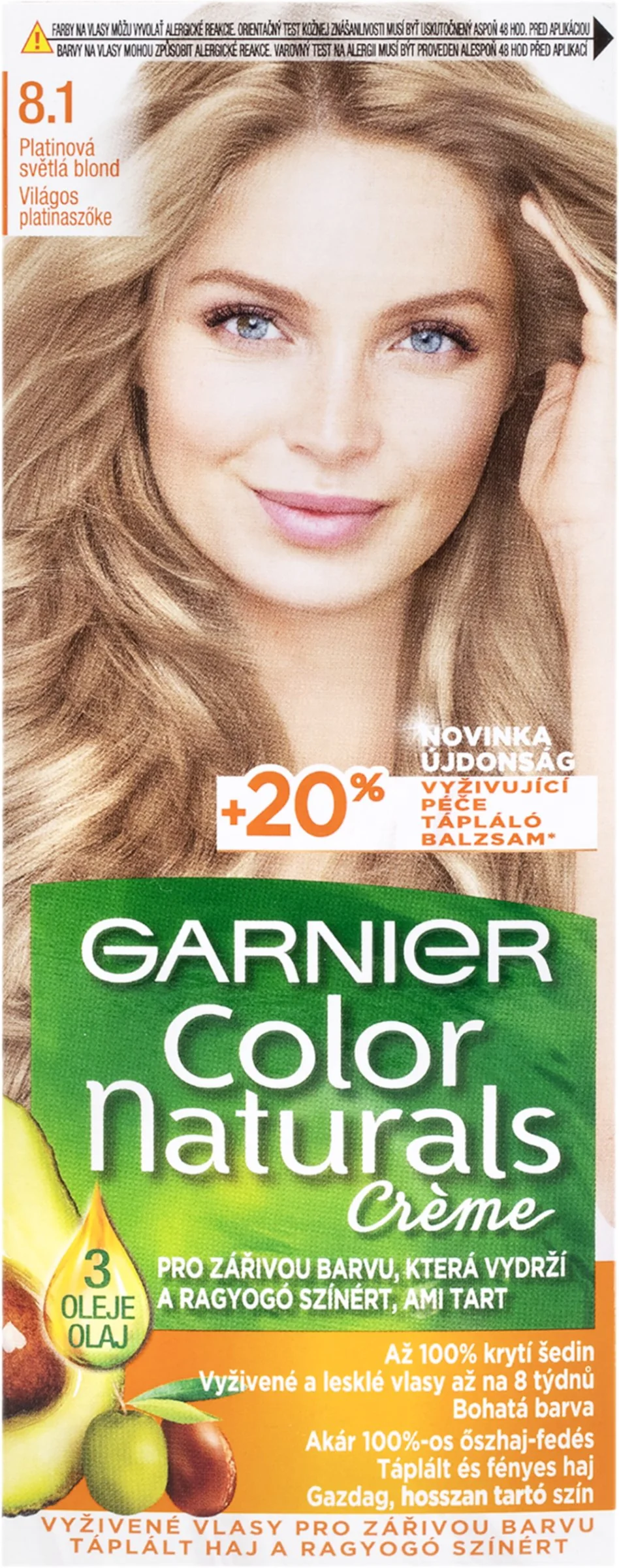 Garnier Color Naturals permanentná farba na vlasy 8.1 Platinová svetlá blond