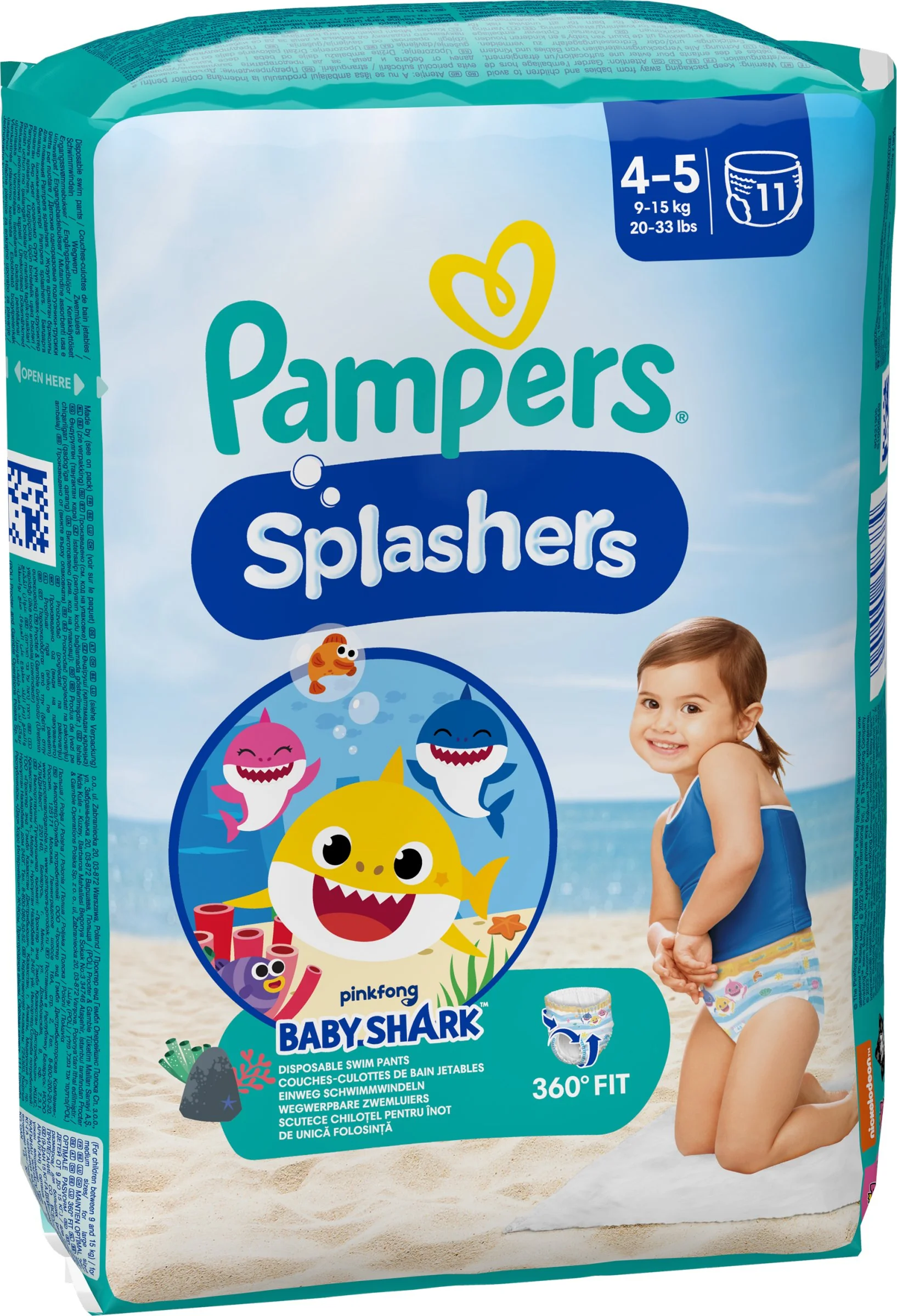 PAMPERS SPLASH MAXI 4-5 1×11 ks, veľkosť 4-5, detské plienky