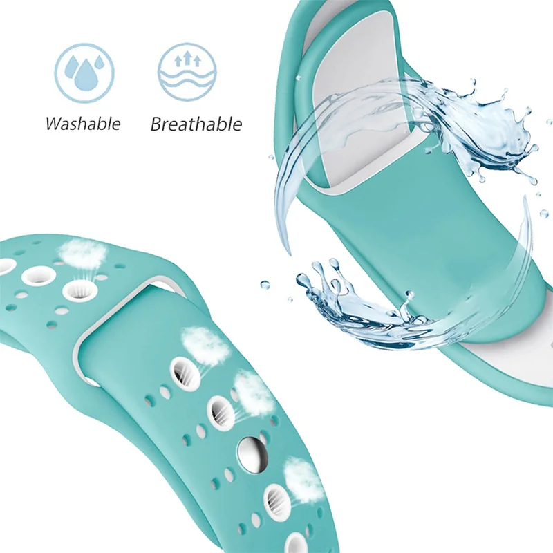 BStrap Silicone Sport remienok na Apple Watch 38/40/41mm Teal White