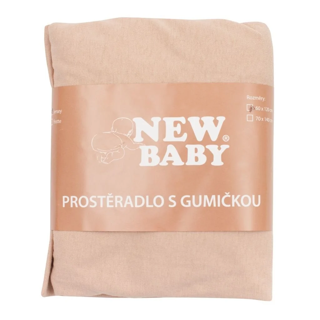 Jersey prestieradlo do postieľky New Baby 120x60 béžové , 20C43228 