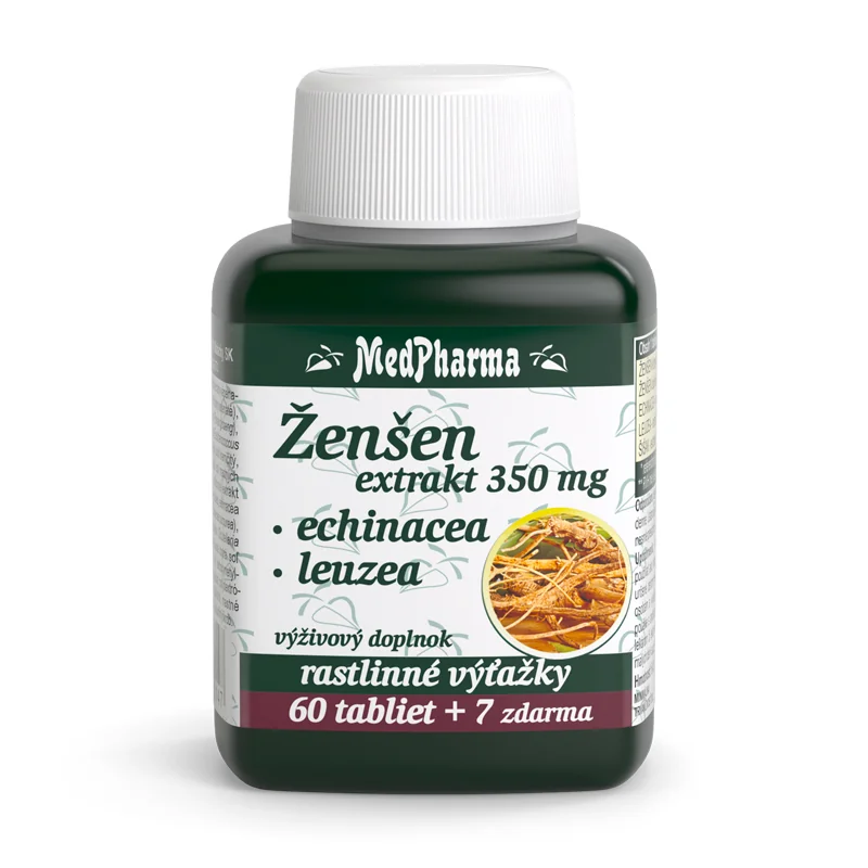 MedPharma ŽENŠEN 350 mg + Echinacea + Leuzea