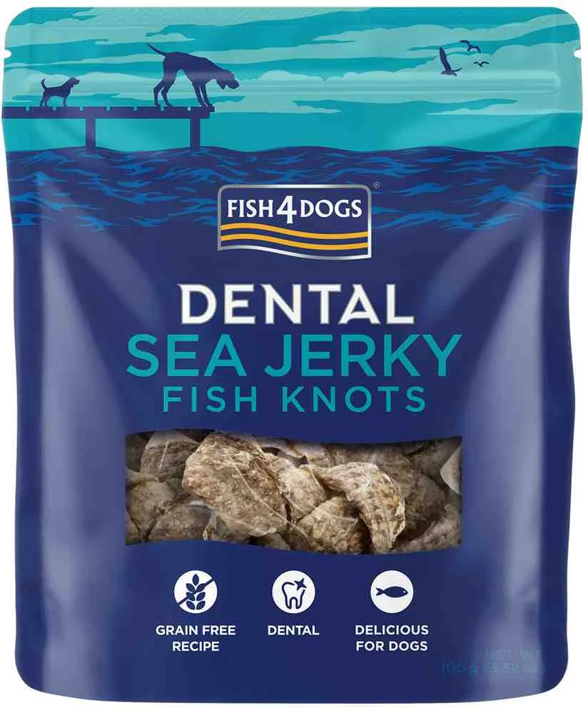 FISH4DOGS Dentálne pamlsky pre psy morská ryba - uzlíky 100g 1×100 g, dentálne pamlsky pre psy