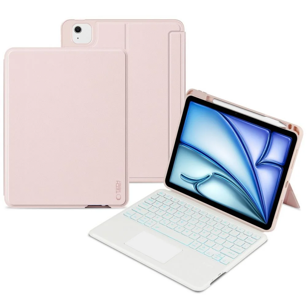 Tech-Protect SC Mag Pen puzdro s klávesnicou na iPad Air 10.9'' 4-5gen2020-2022 / 11'' 6gen 2024 ružové