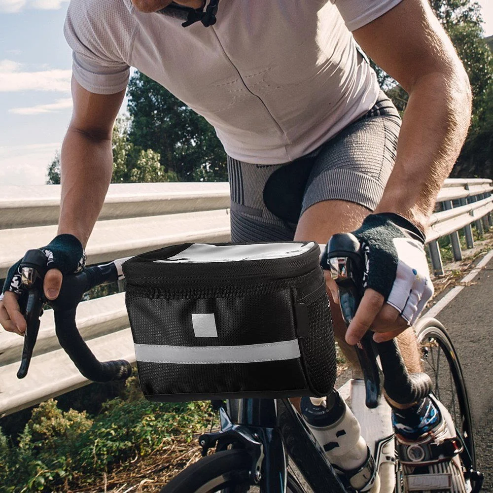 MG Handlebar cyklistická taška na riadidlá bicykla 2L, čierna 