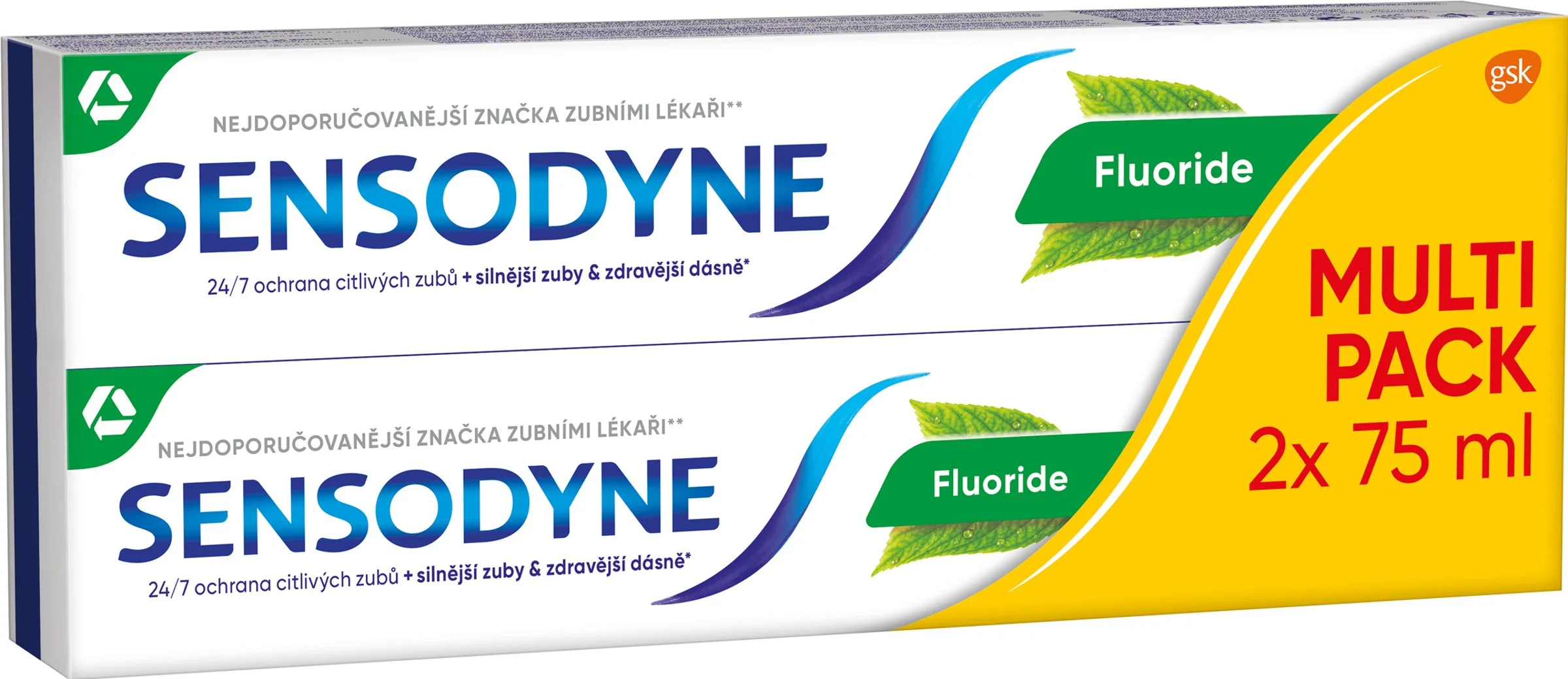 SENSODYNE Fluoride Duopack 2×75 ml, zubná pasta