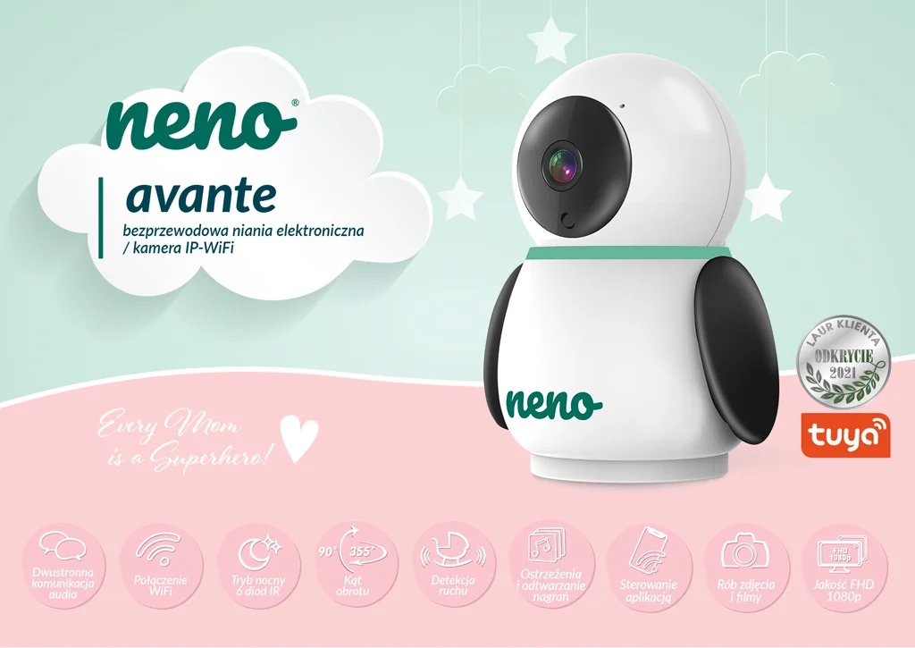 NENO Pestúnka detská smart wi-fi / Video monitor Avante 1×1 ks, detská smart pestunka