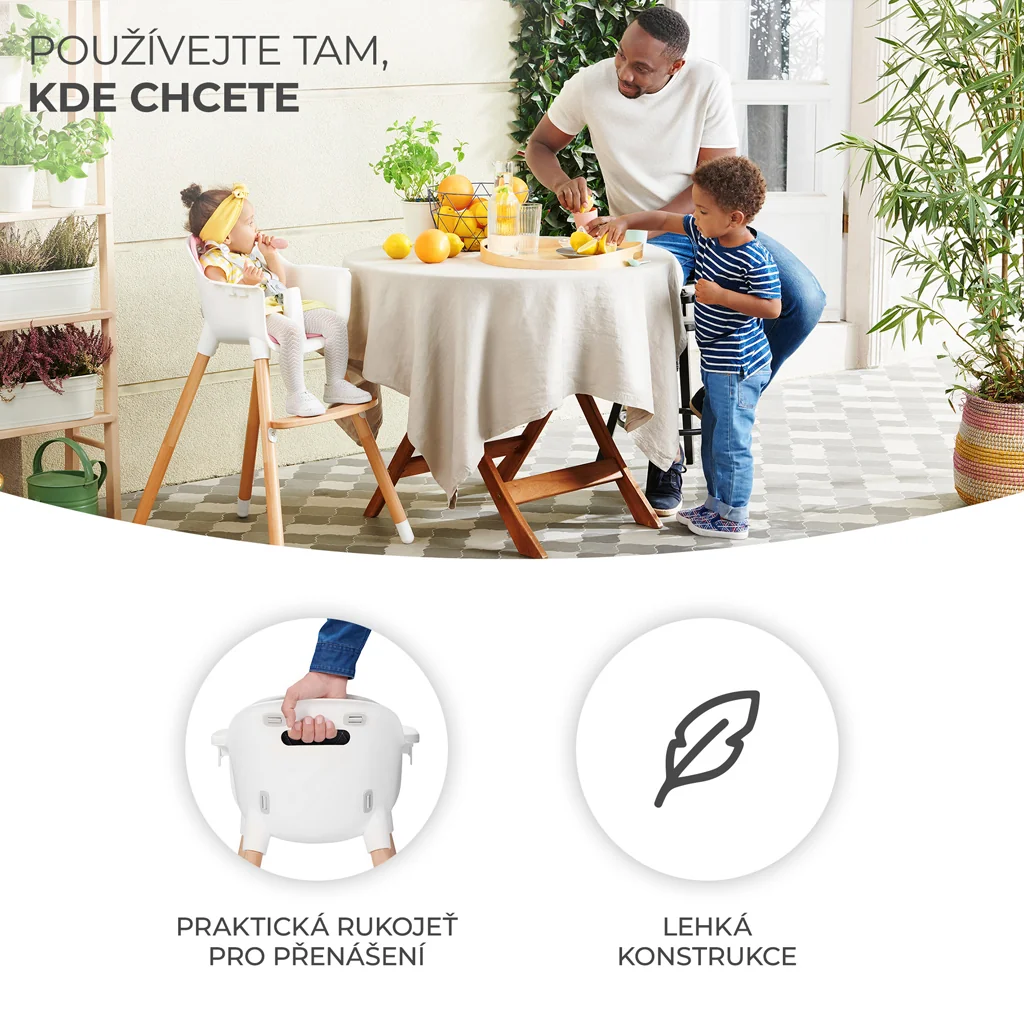 KINDERKRAFT Stolička jedálenská Sienna grey 1×1 ks, jedálenská stolička