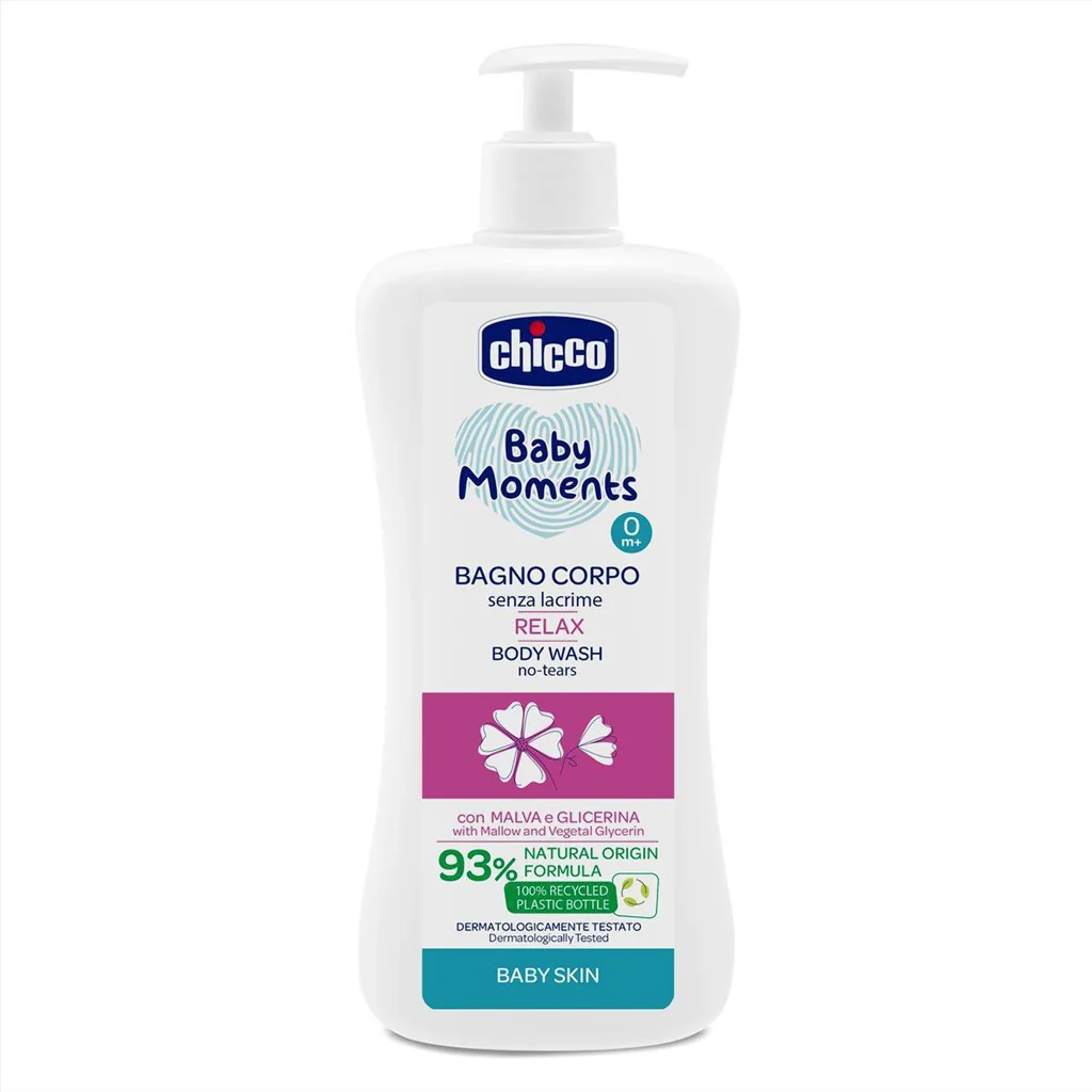 CHICCO Šampón na telo s dávkovačom Baby Moments Relax 93% prírodných zložiek 500 ml 1×500 ml