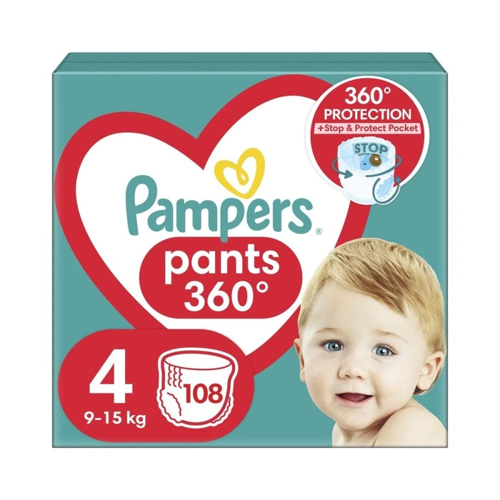 Pampers Pants MB S4 108ks (9-15kg) 1×108 ks, detské plienkové nohavičky