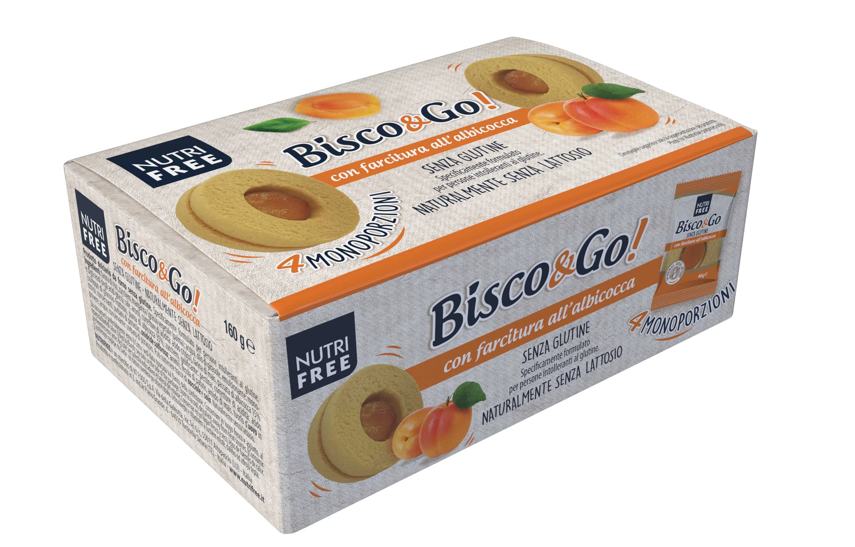 Nutrifree Bisco&Go Albicocca  linecké koláče s marhulovým lekvárom