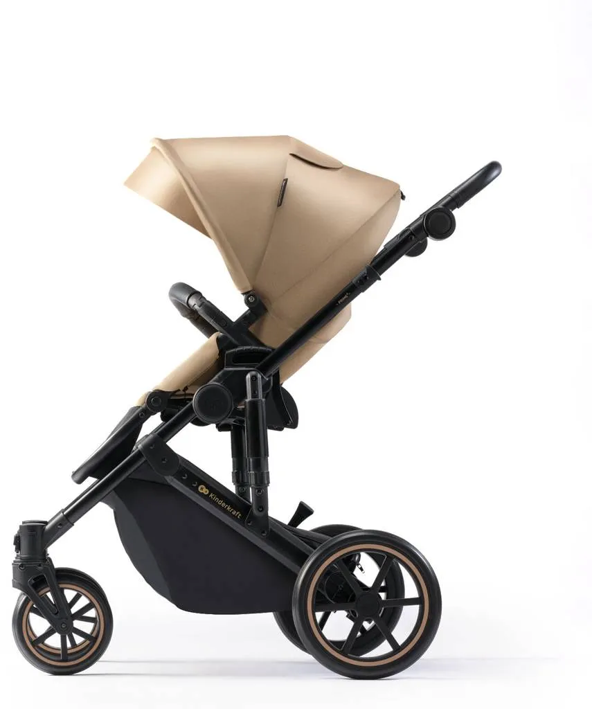 KINDERKRAFT SELECT Kočík kombinovaný 3v1 Prime 2 Sandrose Beige, Premium 1×1 ks, kočík