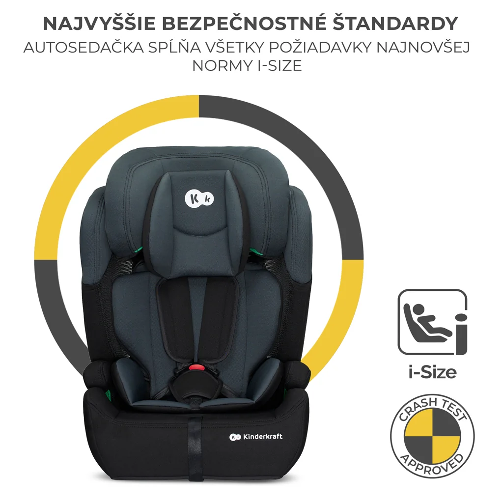 KINDERKRAFT Autosedačka Comfort up i-size black (76-150 cm) 1×1 ks, autosedačka