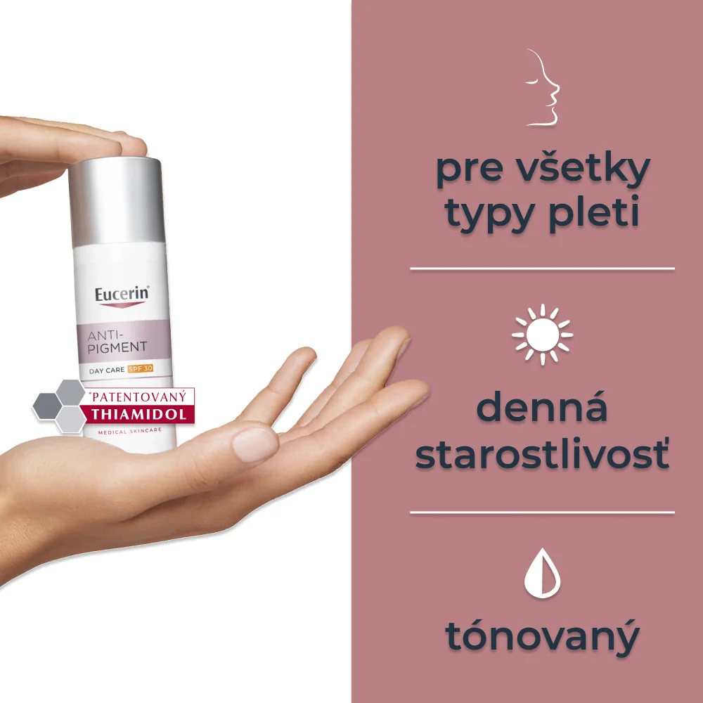 Eucerin ANTI-PIGMENT Denný krém SPF 30 - tónovaný (svetlý) 50 ml 1×50 ml, tónovaný denný krém