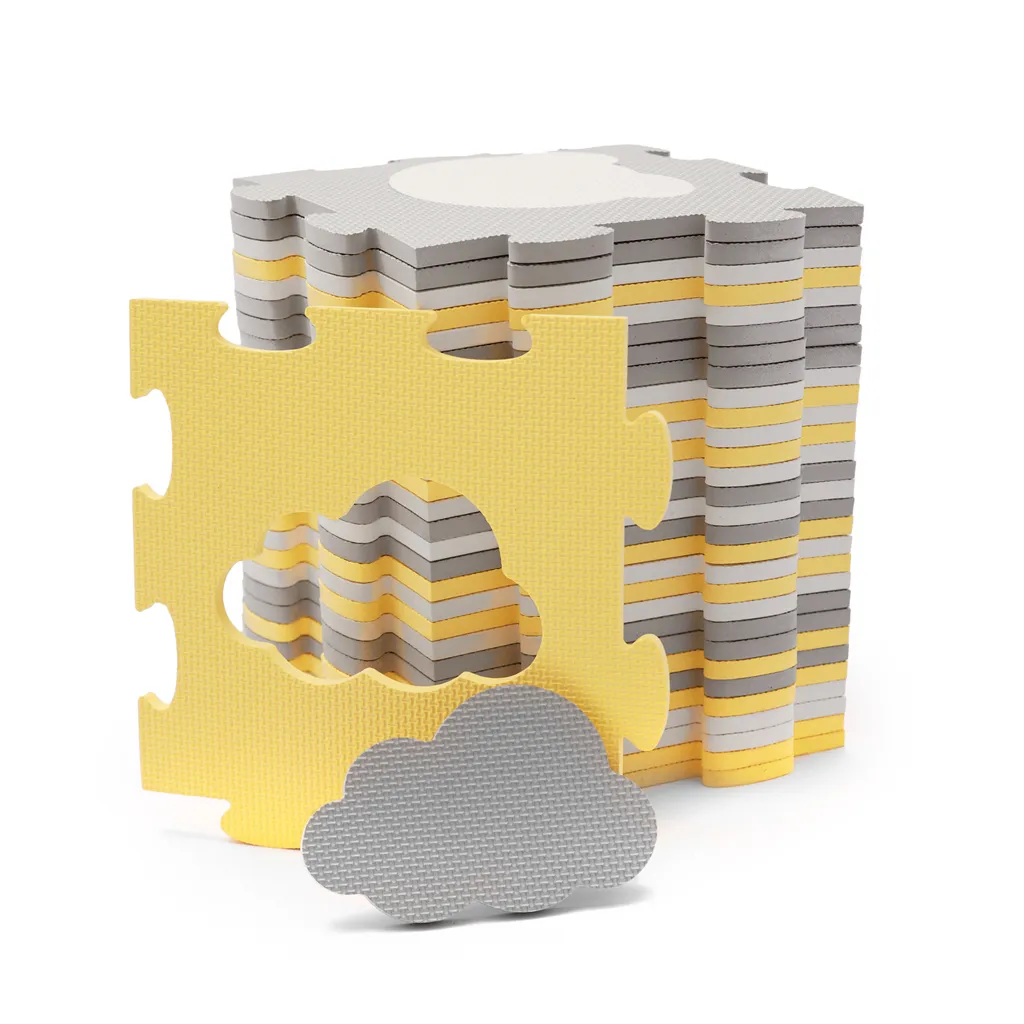 KINDERKRAFT SELECT Podložka penová puzzle Luno Shapes 185 x 165 cm Yellow, 30ks, Premium 1×30 ks