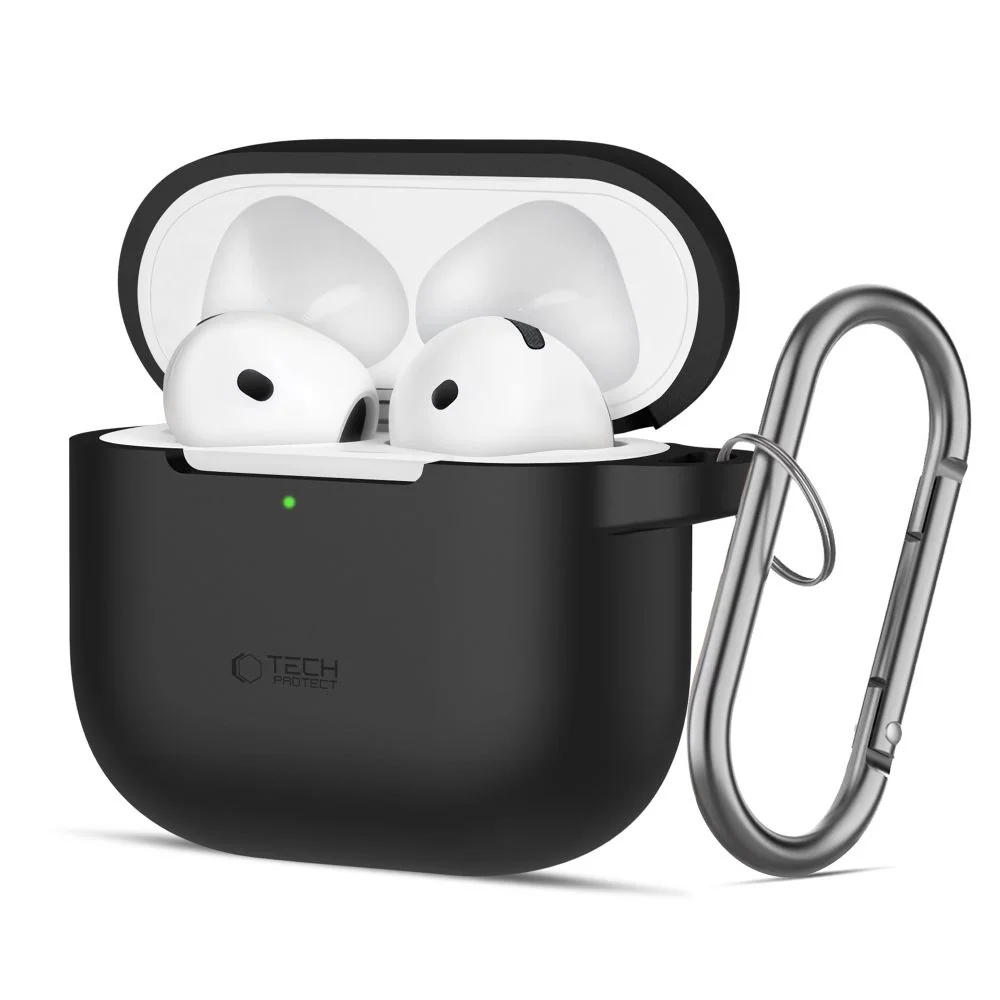 Tech-Protect Silicone Hook puzdro na Apple AirPods 4, čierne