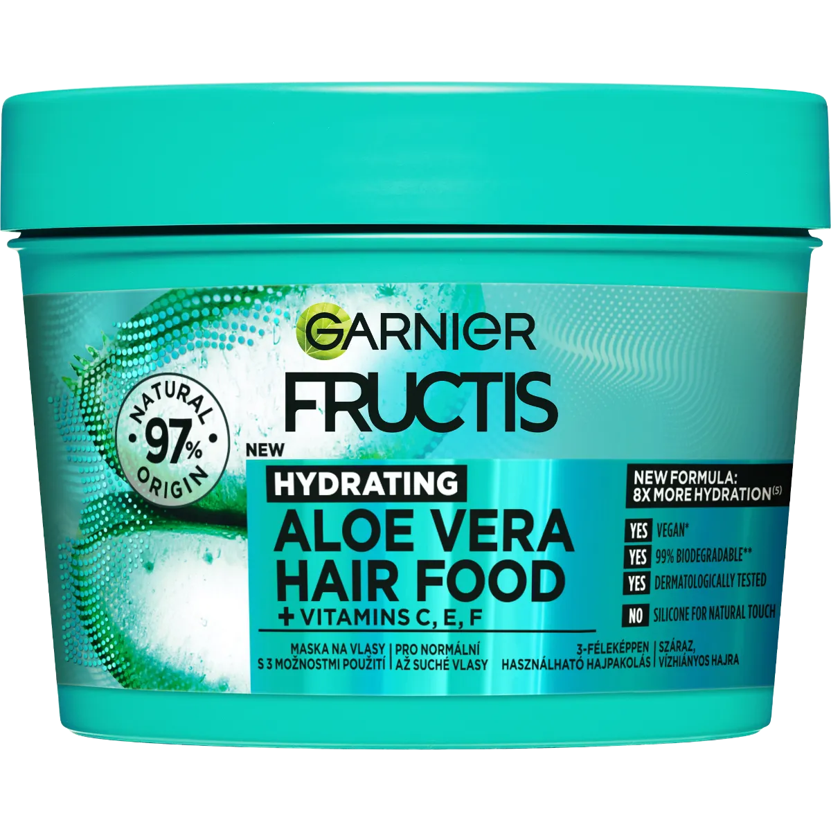 Garnier Fructis Hair Food Hydratačná Aloe Vera maska na normálne až suché vlasy, 400 ml 1×400 ml, maska na vlasy