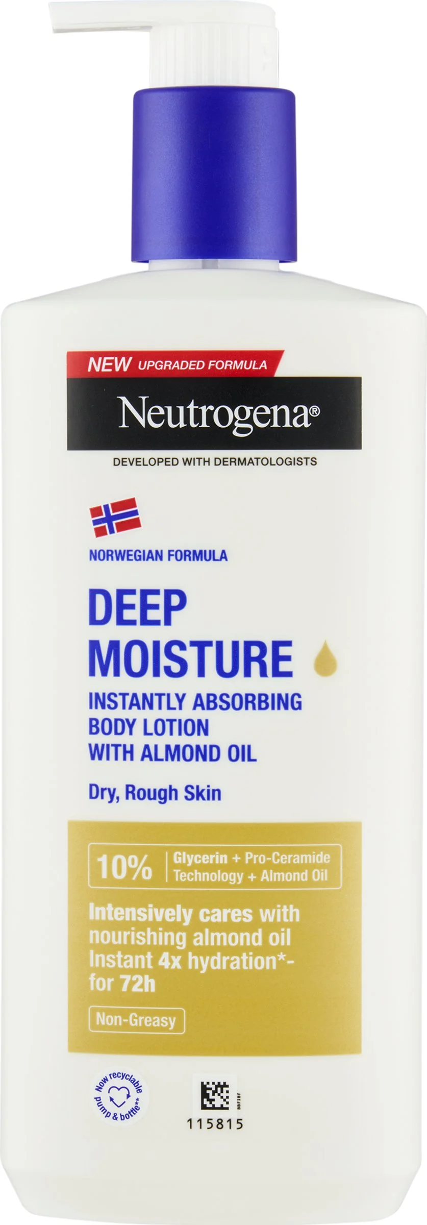 NEUTROGENA® Hĺbkovo hydratačné telové mlieko s mandľovým olejom s Nórskou receptúrou 1×400 ml, hydratačné telové mlieko