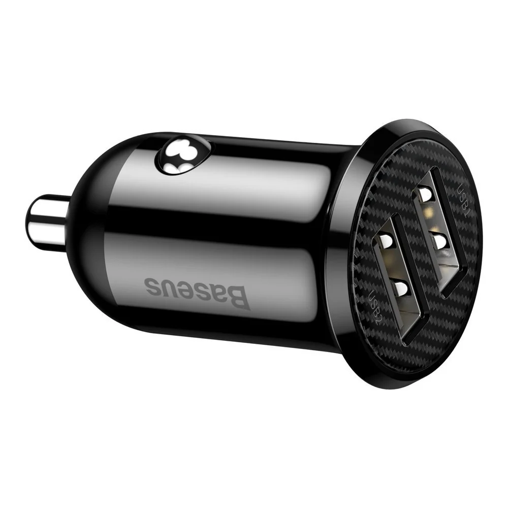 Baseus Grain Pro autonabíjačka 2x USB 4.8A, čierna 