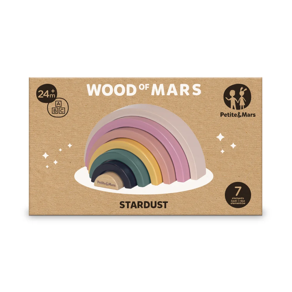 PETITE&MARS Hračka drevená skladacia Stardust Wood of Mars 24m+ 1×1 ks, drevená hračka